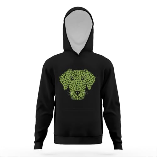 St Patricks Day Cute Puppy Dog Funny Hoodies for Teen Girls Boys Lightweight Kangaroo Pocket Sweatshirt3