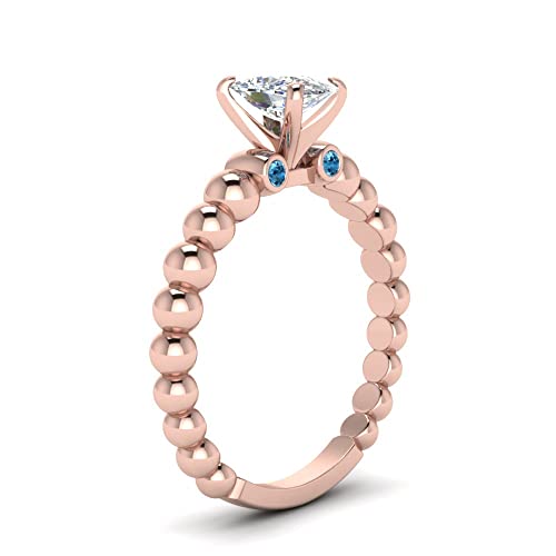 Image of 55Carat Choose Your Gemstone Bead Diamond CZ Engagement Ring Rose Gold Plated Cushion Shape Side Stone Engagement Rings Everyday Jewelry Wedding Jewelry Handmade Gifts for Wife US Size 4 to 12