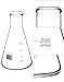 QWORK Borosilicate Glass Labware Set – 18 Pcs Heat Resistant Beakers, Flasks & Cylinders for Experiments, Study & Research
