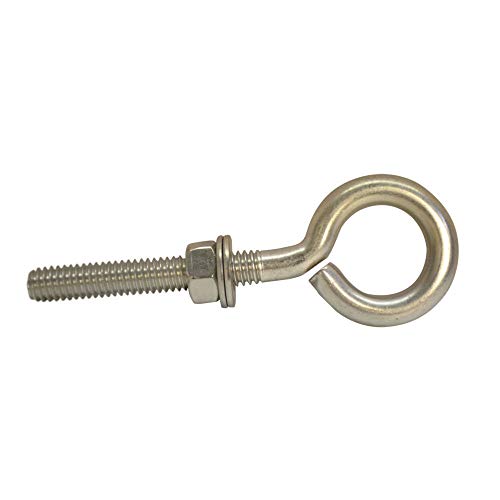 Prolinemax 52123 10 Pieces Fully Threaded 5/16 Inch X 2 Inch Stainless Steel Marine Turned Eye Bolt Nut And Washers thumb #3