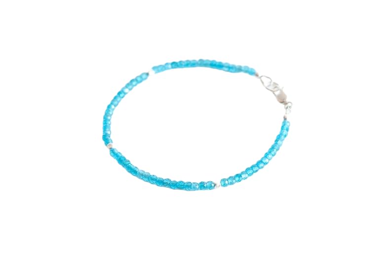 Bracelet apatite cadeau idéal bijou d'anniversaire argent 925 délicat