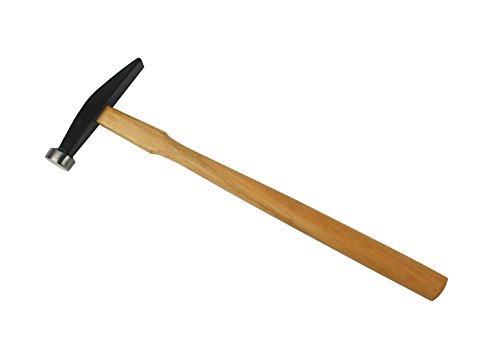 9" Long Flat Face and Cross-Peen Goldsmith's Hammer w/Wooden Handle for Riveting Chisel Metal Forming Jewelry Making Tool