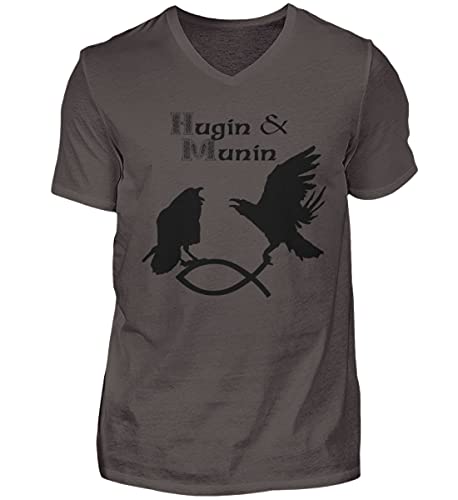 T-shirt en V homme gris d'une finition haut de gamme en taille XXL