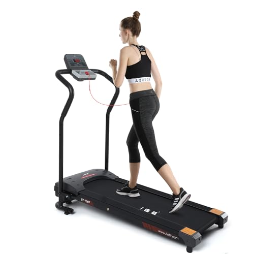 ISE Tapis de Course Pliable Electrique Professionnel, Tapis de Marche Moteur750W, Treadmill Vitesse Réglable, avec Écran LCD/5Programme, Tapis Course Bluetooth,Tapis Roulant de Sport Electrique Maison