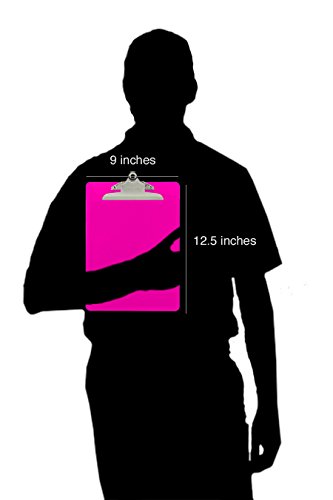 Trade Quest Plastic Clipboard Opaque Color Letter Size Standard Clip (Pack Of 6) (Pink) #TOP2