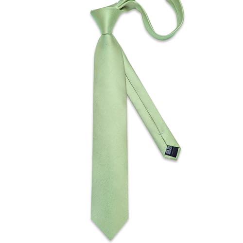 Image of DiBanGu Mens Solid Color Tie and Pocket Square Set Woven Silk Plain Necktie & Handkerchief for Men Wedding Party Formal