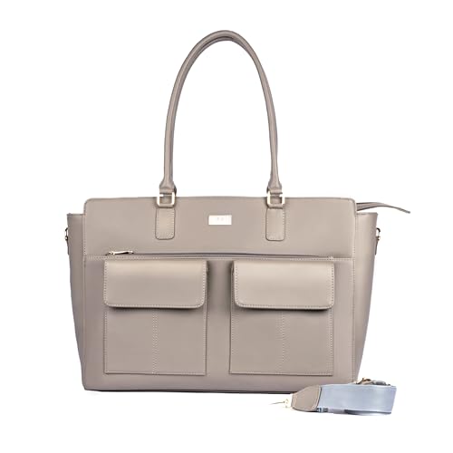 Image of Strokes by Namrata Mehta Oversized Tote Bag for 17 inch Laptop | Trolley Sleeve and Detachable Strap | Large Tote Bags for Women for Office Use, Work | 8 Pockets and Bottle Holder