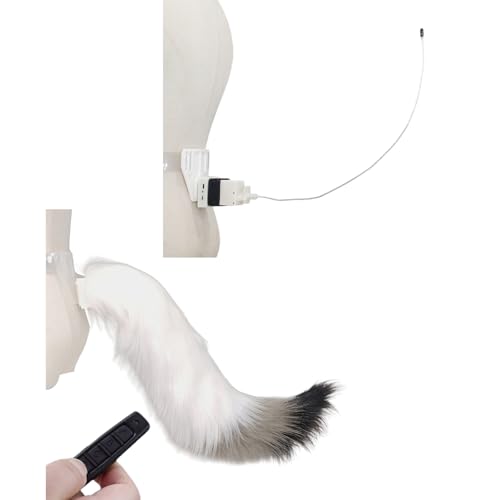 Queue de renard en mouvement peluche douce rechargeable pour cosplay costume