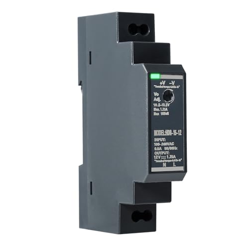 BuyWeek Hutschienen Netzteil 12VDC/15W/1,25A Hutschienen-Netzteil DIN-Rail HDR-15W-12 DIN-Schienen-Transformator AC zu DC für Industrielles Automatisierungs System