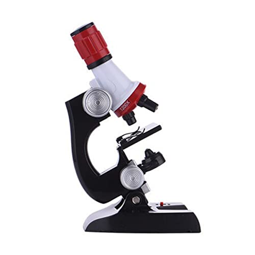 顕微鏡装置 顕微鏡キットラボ LED 100X-1200X生物顕微鏡(Red)