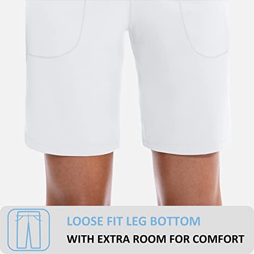 Image of SANTINY Bermuda Shorts for Women with Zipper Pocket Womens High Waisted Long Shorts for Running Workout Athletic