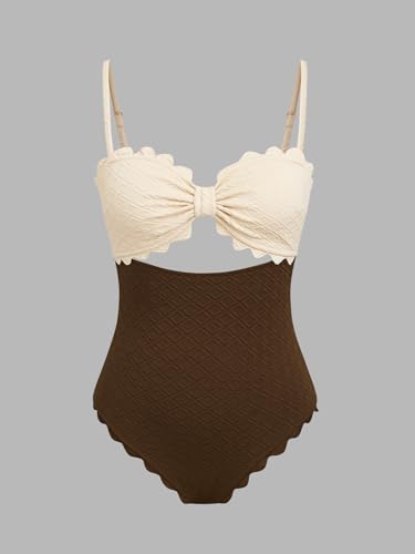 Image of CUPSHE Women's One Piece Swimsuit Sexy Cutout Scallop Trim Bathing Suit