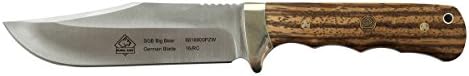 Puma SGB Big Bear Bowie Zebra Wood Scale Hunting Knife with Molded Leather Sheath