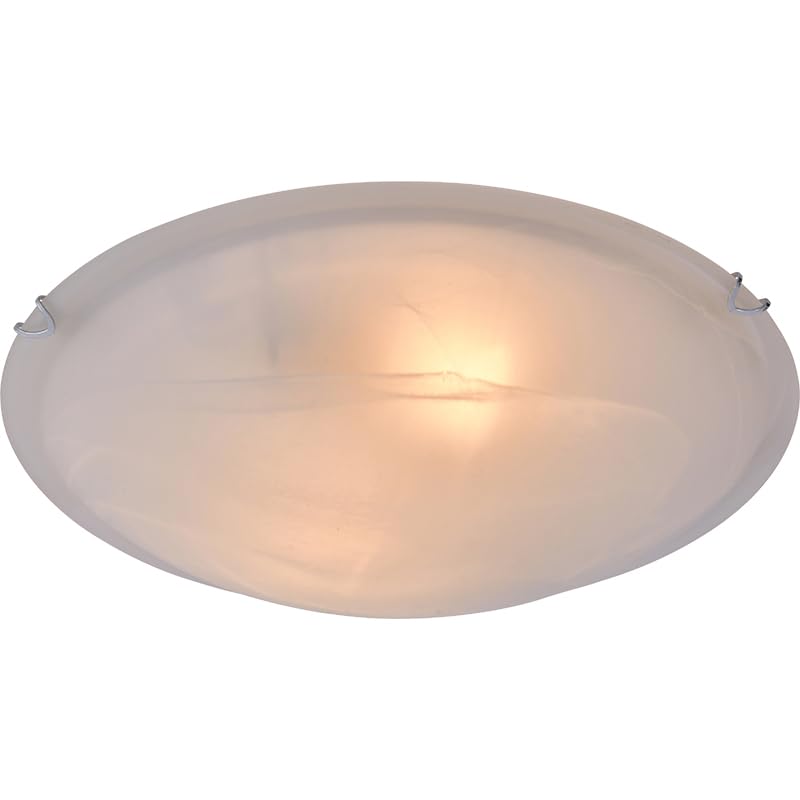  bion electrics Plafoniera alabastro, Ø 40 cm, e27 2x40w, colore bianco