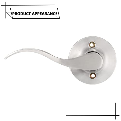 Gobekor 1 Pack Brushed Nickel Lever Door Handle Dummy Left-Handed Door Levers Closet Door Handles For Pantry Interior Non-Turning Door Lever #TOP6