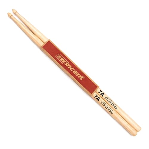 Wincent 7A baguettes de batterie en hickory avec pads Keepdrum de haute qualité