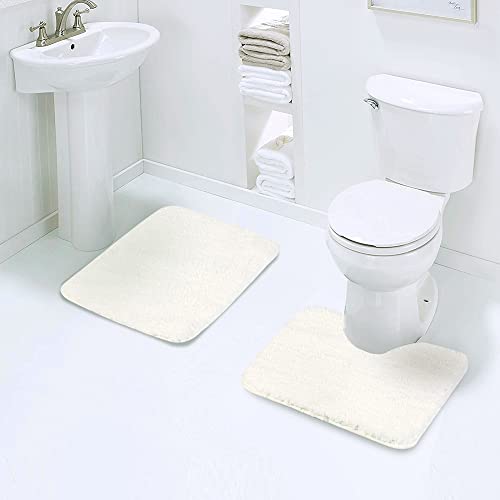 Walensee Shaggy 2 Piece Bath Sets - U Shape & Bath Rug Ivy 20 x 24, 20 x 32 Absorbent Non-Slip Machine Wash/Dry