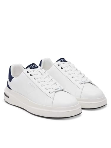 Guess Para Hombre. FMTLBALEL12 Zapatillas Elba Blanco (43), Plano, Cordones, Casual - 2