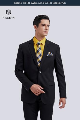 Image of HISDERN Mens Dress Shirt with Tie Pocket Square Set Classic Button Down Shirt Matching Tie Long Sleeve Shirts