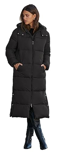 NUTEXROL Women's Maxi Length Puffer Parka Jackets Thickened Hooded Down Quilted Coats