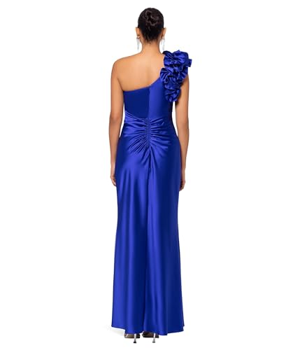 Xscape Women's THS Long Satin is Sure to Be a Showstopper at Any Event with The Carefull Crafter Ruffle Shoulder2