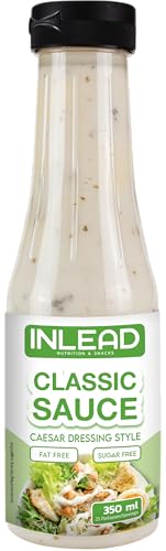 INLEAD - Classic Sauce - Condimento Bajo en Carbohidratos, Salsa Barbacoa y Salsa para Ensaladas | Perfecta para Dietas | Sin Grasa y Sin Azúcares Añadidos - 350ml (Caesar Dressing Style)