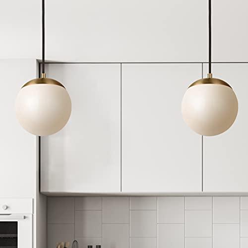 Sea Gull Lighting 6024-848 Leo Globe Pendant Hanging Modern Fixture, One - Light, Satin Brass #TOP1