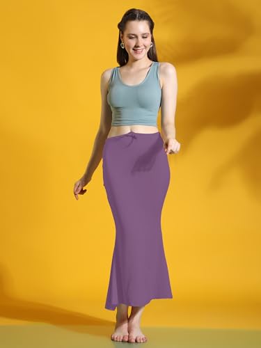 Image of Amazon Brand - Anarva Women Cotton Blended Saree Shapewear Regular Petticoat Skirt For Saree