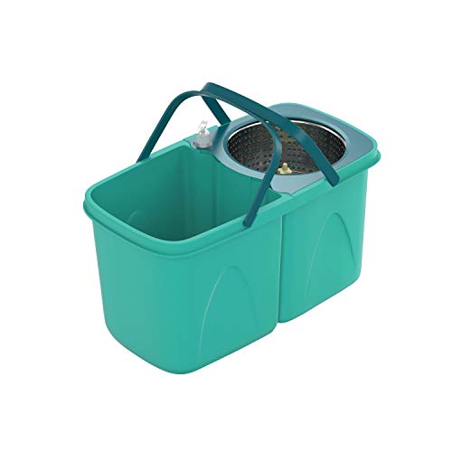 Mop Giratório Pró duas águas, balde com 9 litros, Cesto Inox e Divisor de água, MOP7824, Flash Limp