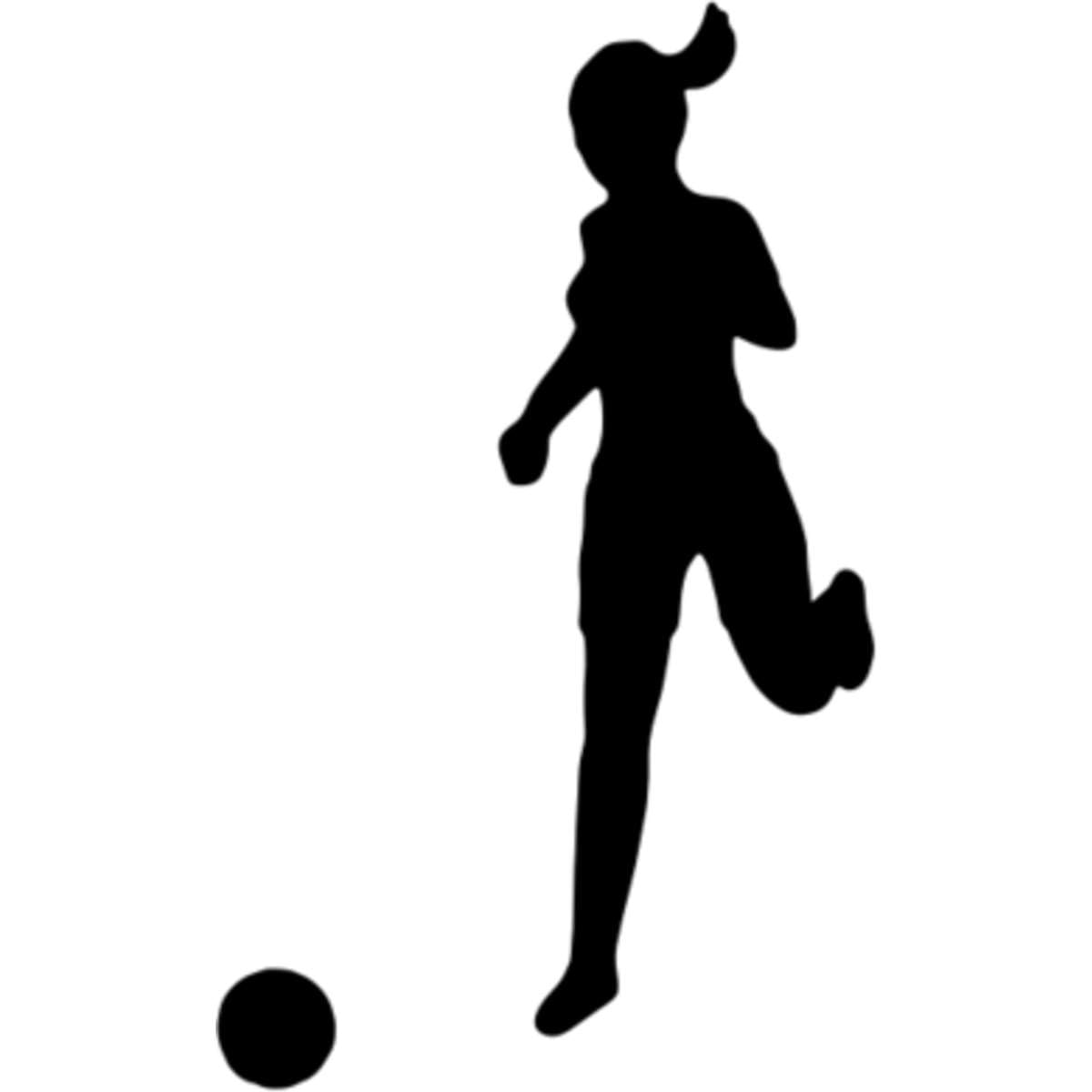 Azeeda 'Female Football Player' Wall Stencil - S (A6) (WS00067098)