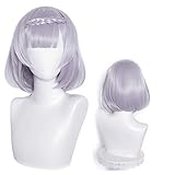 Half and Half Noelle Wig Light Purple Women Anime Coaplay Wigs with Bangs Braids