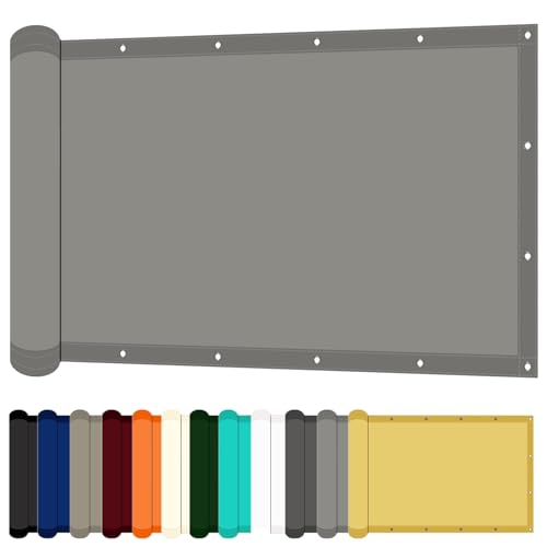 Toile d'ombrage Rectangulaire 70 x 170 cm UV Protection Voile d'ombrage Terrasse Imperméable Toile Imperméable pour Patio Jardin, Terrasse, Extérieur, Balcon, Gris Clair