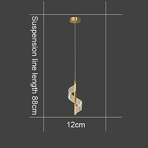 Mini lampe suspendue de chevet dorée avec 3 modes couleur LED - 5