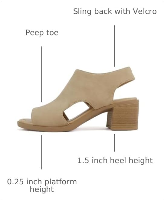 Image of CITYCLASSIFIED inchElect inch ~ Women's Peep Toe Laser Cut Geometric Caged Slingback Ankle Strap Low Stacked Heel Ankle Bootie
