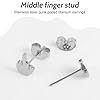 COYUN 2 paires etit Doigt Moyen Boucles d'oreilles Homme Femme - Clous d'oreille - Boucles d'oreilles en Acier Inoxydable Doigt Moyen Stretch Argent Or Punk Biker Femme Homme - Rock Punk Hippie #5