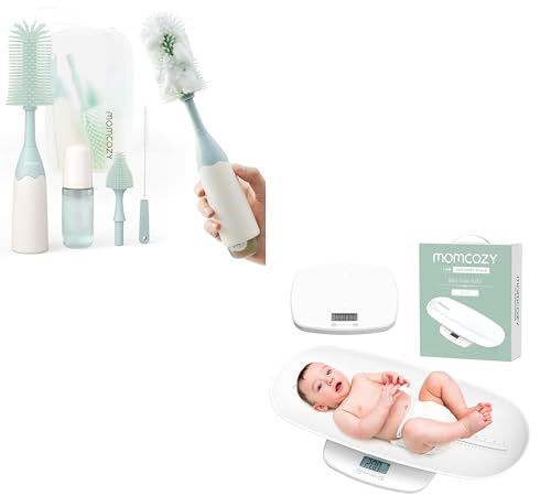Image of Momcozy Bottle Brush Kit Green & Baby Scale for Infant, Pet, Adult