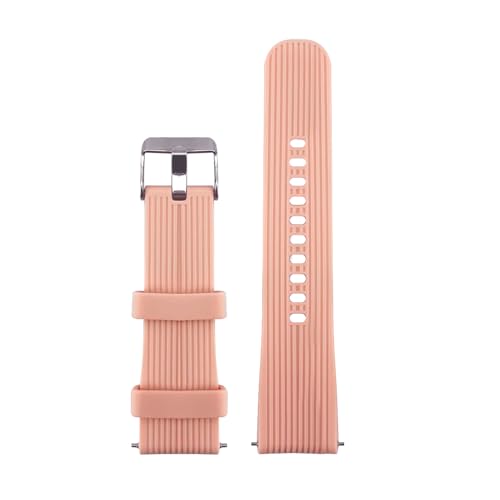 Image of INF Silicone Replacement Wrist Band Compatible with Samsung Galaxy Watch 42 mm SM-R810 /SM-R815, Soft Sport Strap for Women /Men, Breathable quick release with silver Metal Clasp