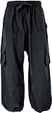 GURU SHOP Goahose, Herren Yoga Hose, Bequeme Freizeithose, Schwarz, Baumwolle, Size:L/XL (54), Hosen Alternative Bekleidung