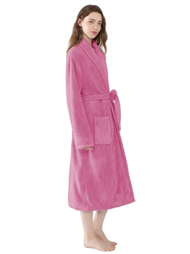 Image of Soft Robe For Women,Warm Plush Bath Robes Female,Spa Towel After Shower Lightweight Long Bathrobe