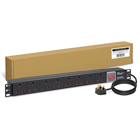 LMS Data 8 Way 13a Switched PDU For Server Cabinets And Data Centers Multi Plug Power Strip. Plug Rackmount and Surge Protector, 2M Cable. Vertical Placement in Data or Server Enclosures Cover