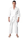FEESHOW Erwachsene Kampfsport Anzug Judo Gi Karate Taekwondo Aikido Keikogi Uniform Wettkampf Trainingsanzug Outfit Für Männer Frauen A_Weiß XL