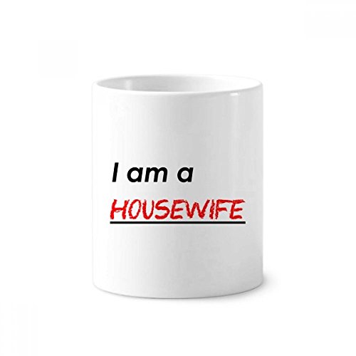 Tasse blanche en céramique 350ml femme au foyer pour stylo et brosse à dents