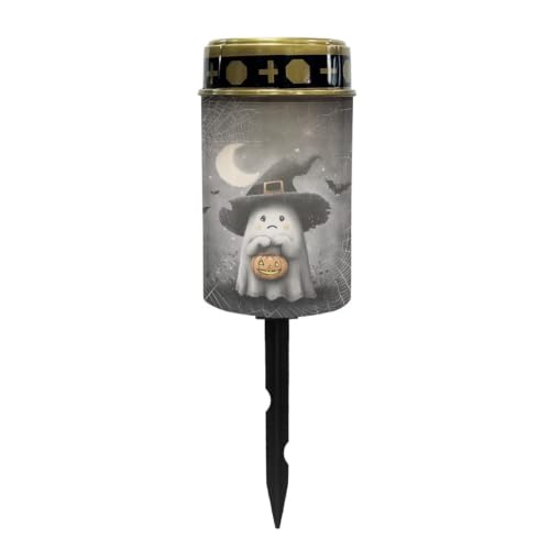 Image of Cemetery Solar Lights Flameless Candle | Waterproof Grave Lights Cemetery Decor, Cute Ghost Solar Powered Landscape Lights for Grave Memorial Gift, Outdoor Use