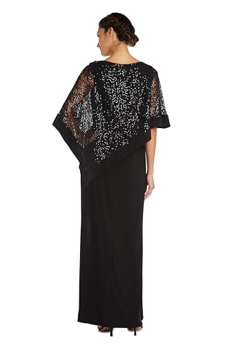 Image of R&M Richards Women's Sequin Lace Poncho Overlay Sheath Dress for Wedding Guest, Cocktail Attire & Evening Occasions