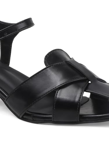 Image of SilverArrow womens Corvella Fashion Sandals|Block Heel Sandals With Buckle Closure|Casual Wear