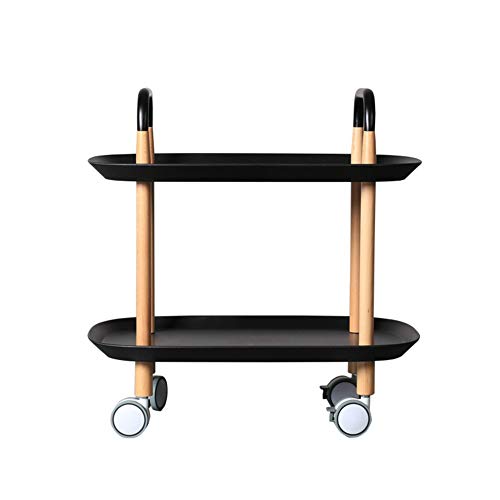 Chariot de cuisine en bois massif haut de gamme, meuble d'appoint robuste à freins