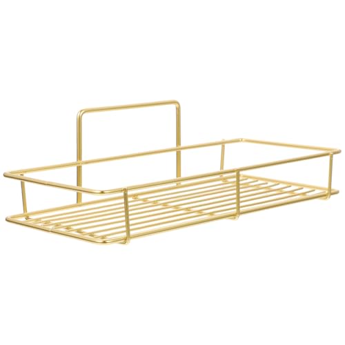 Luxshiny Estante para Baño Pequeño Ventosa, Organizador de Ducha sin Taladro, Estante de Almacenamiento Dorado, Bastidor de Montaje en Pared para Artículos de Baño y Cocina
