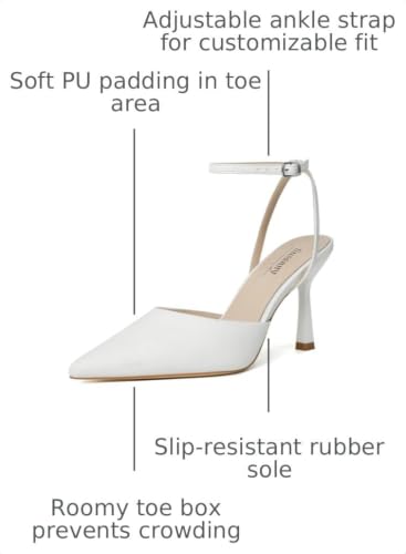 Image of Susanny Women's Heels Closed Pointed Toe Strappy Stiletto Pump Dressy Shoes