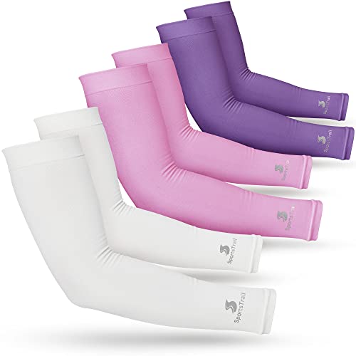 Image of SportsTrail Cooling Arm Sleeves for Men & Women - Breathable, UV Sun Protection, Sports Arm Sleeves for Women, Men & Youth
