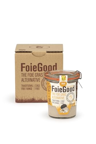 FoieGood - Untable de Pato con Trufa - Paté de Hígado de Pato - Ideal para Aperitivos - Suave y Cremoso - Sin Cebo Tradicional - Tarro de cristal 120 g